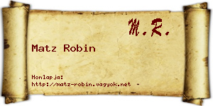 Matz Robin névjegykártya